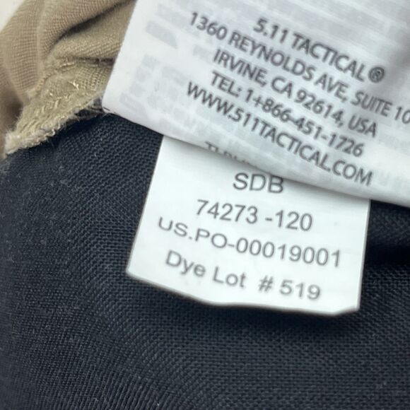 5.11 Tactical Pants Men 42x30 Khaki Taclite Pro Rip Stop Cargo Utility Trousers - Picture 10 of 10
